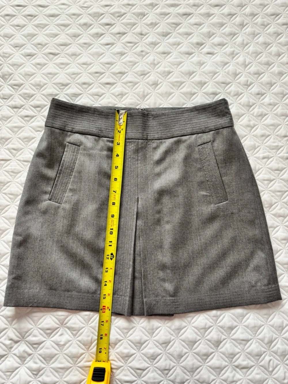 J. Crew Gray 100% Wool Mini Skirt Front Pleat Y2K Size 6